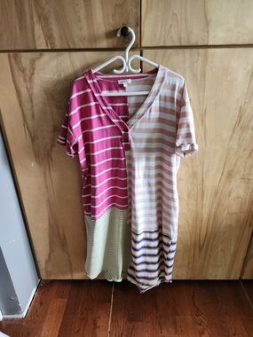 Wishlist Pink and Cream Striped Midi Dress
